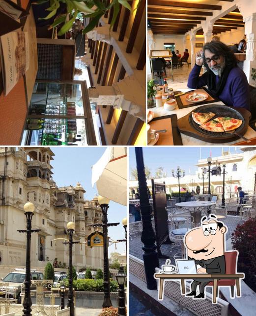 Take a seat at one of the tables at Palki Khana