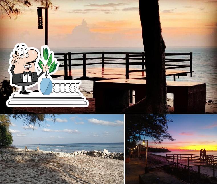 Enjoy the view at the outside area of Heavens Treat Beach Restaurant