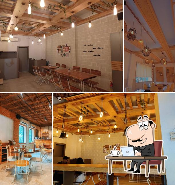 Take a seat at one of the tables at La Macario Cafe