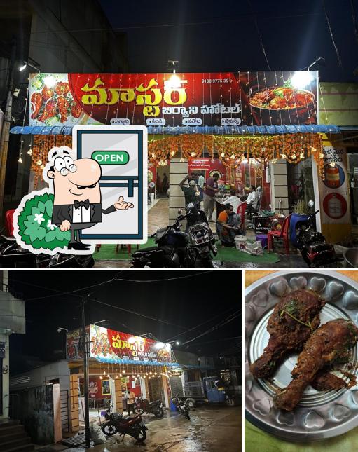 The restaurant's exterior and food