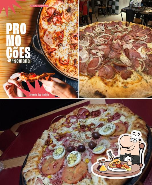 Escolha pizza no Famiglia da Pizza