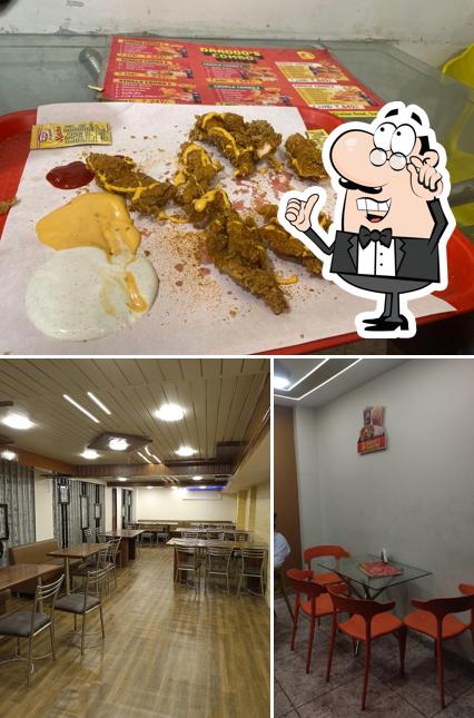 This is the image depicting interior and food at Daadoo's Rooster