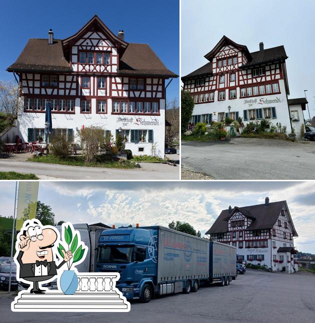 Goditi la vista dall'area esterna di Restaurant Schwendi