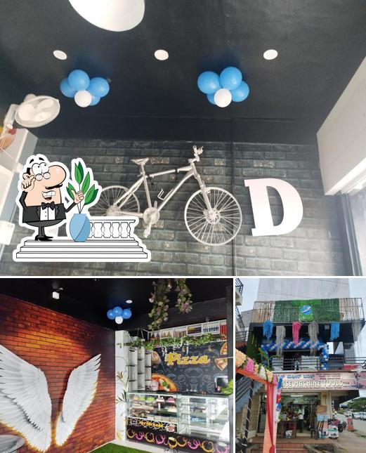 The picture of exterior and food at Blue bird cafe hunsur