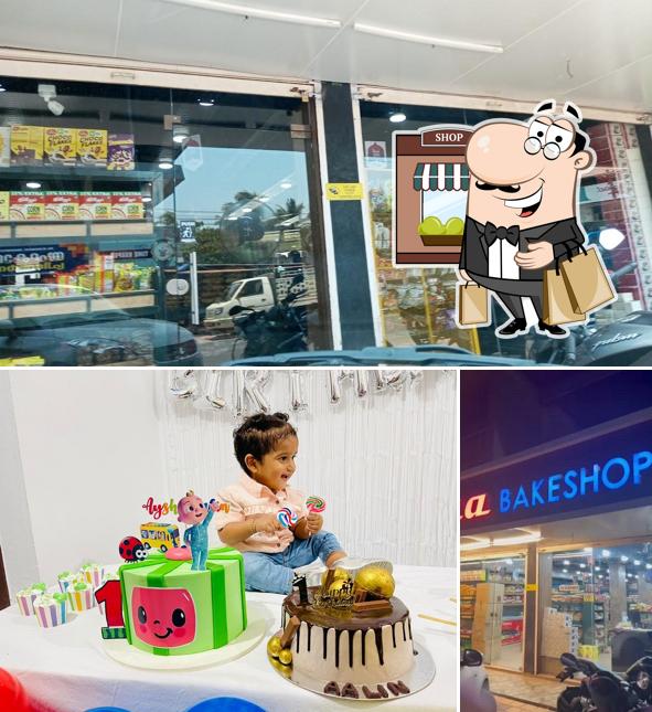 This is the photo showing exterior and food at Faiza Bakeshop