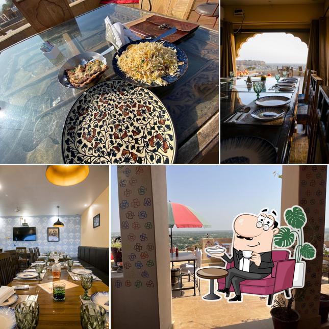 The interior of Café The Kaku Jaisalmer