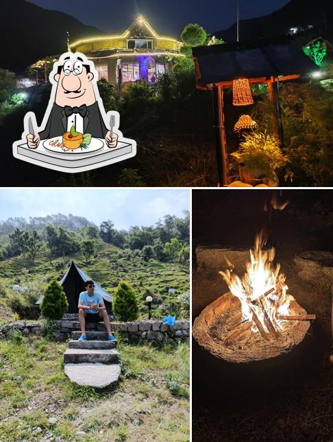 Check out the picture depicting food and exterior at CrazyCub Camp and Cafe