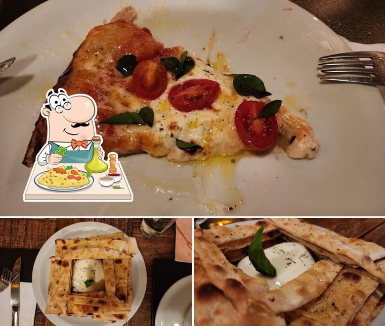 Comida em Pizzaria Basílica