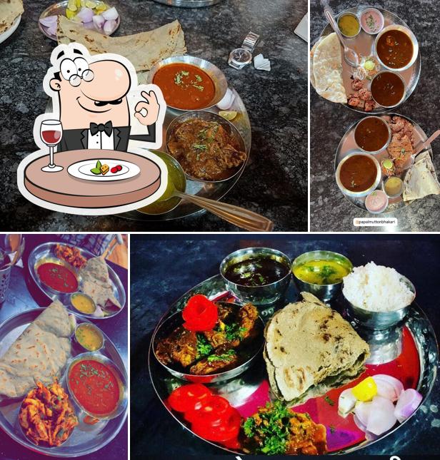 Food at Papal Mutton Bhakri, bhukum