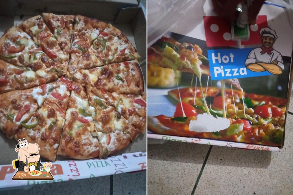 Food at Fresh and hot pizza