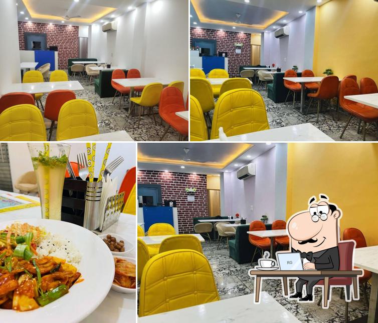 The interior of Kia's Cafe Delicious Korean