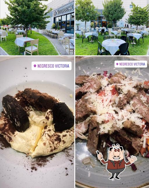 Tra le diverse cose da Negresco Victoria si possono trovare la cibo e interni