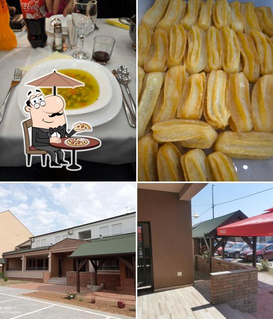 Questa è la foto che presenta la esterno e cibo di Restoran Golubica