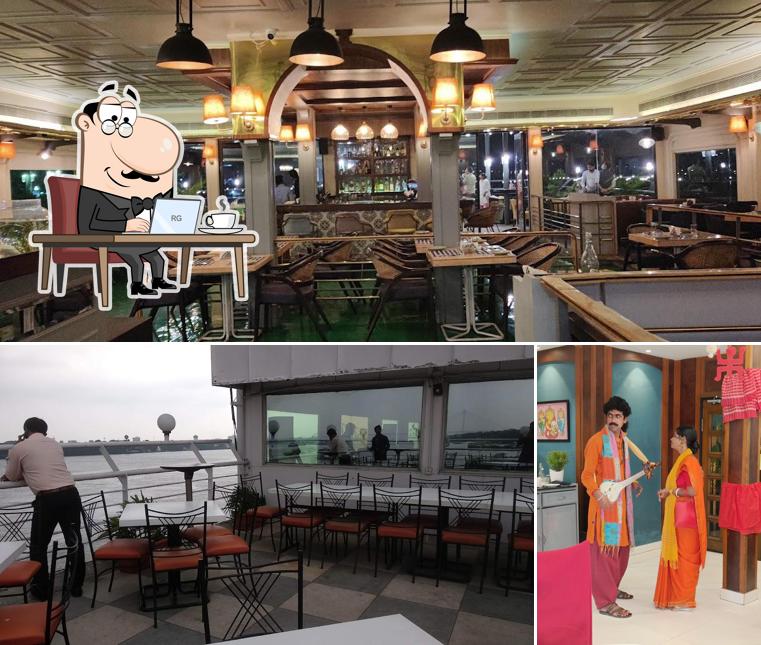 Take a seat at one of the tables at Bridge Bistro Bar