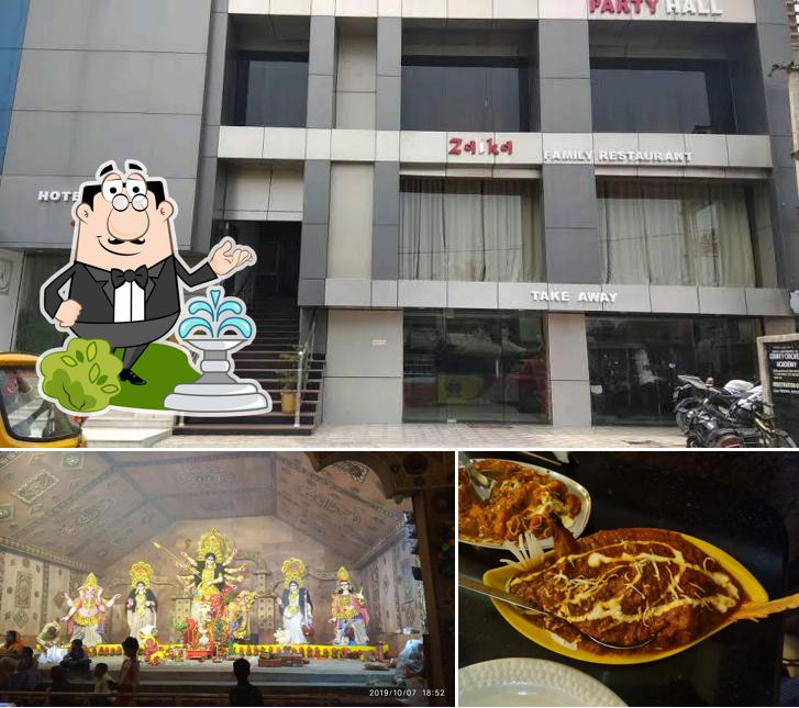 The photo of zayaka restaurant’s exterior and food