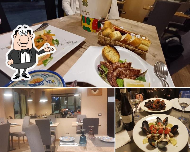La interni e vino del ristorante