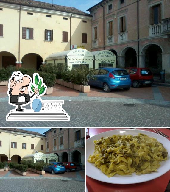 Guarda la foto che raffigura la esterno e cibo di Bar Trattoria Da Poldo