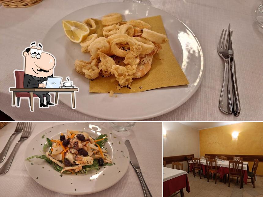 Questa è la foto che mostra la interni e cibo di La Piazzetta