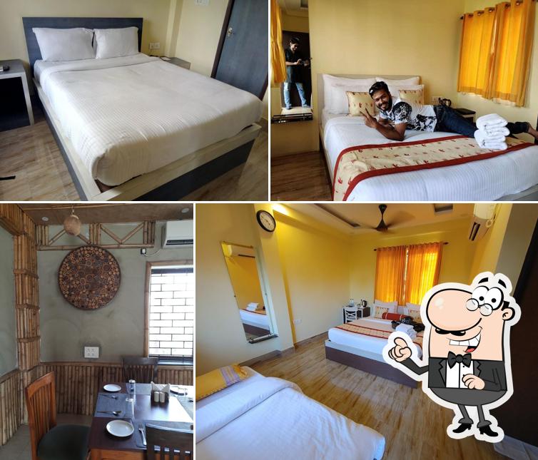 Take a seat at one of the tables at Mohor Kutir Resorts