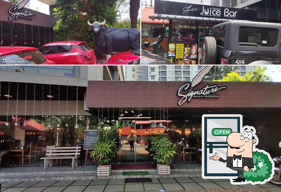 You can get some fresh air outside Signature Multi-Cuisine Restaurant Thiruvalla
