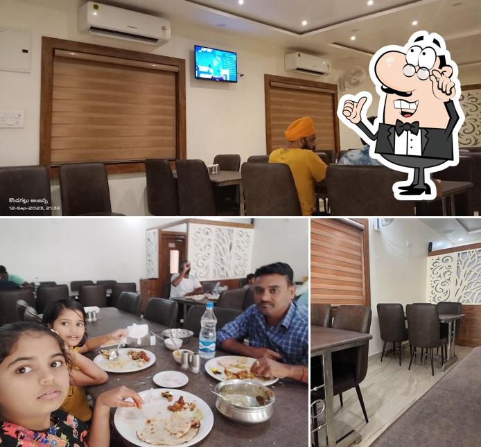The restaurant's interior and food