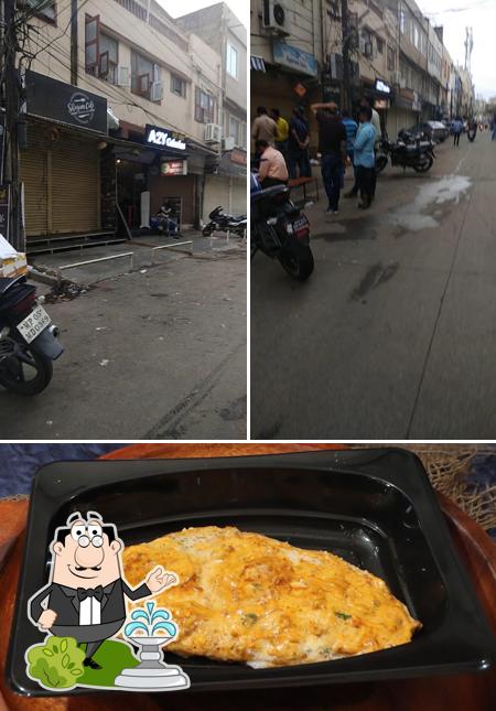 Take a look at the photo showing exterior and food at A2Y Calories