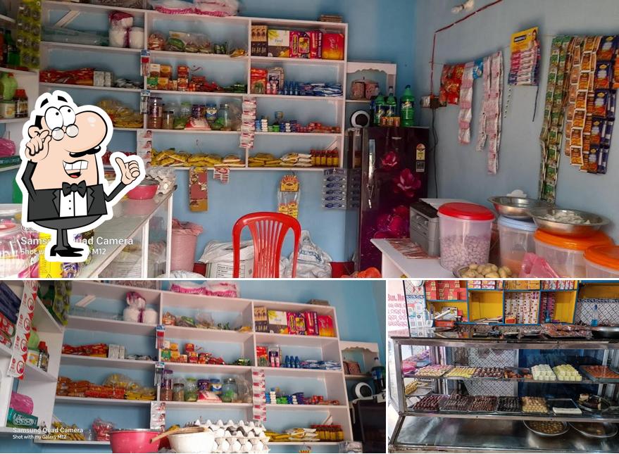 Among various things one can find interior and food at Ganguram Sweets
