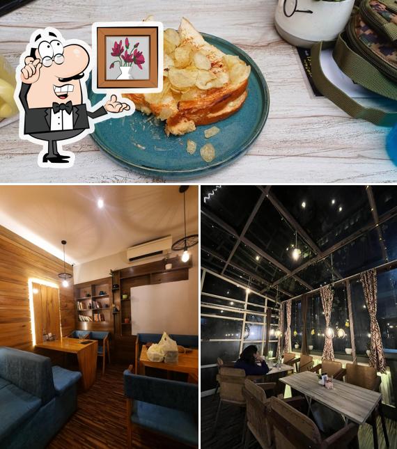 The restaurant's interior and food