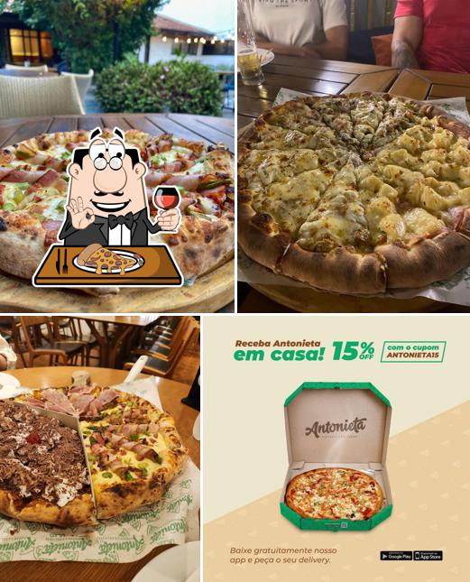 Experimente pizza no Antonieta Pizzaria & Delivery