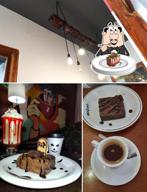 Bolo de chocolate em Brazero Café