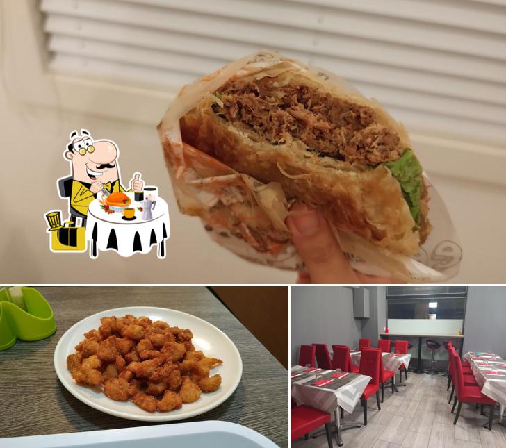 La cibo e interni del ristorante