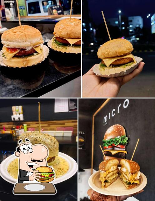 micro cafe offers a variety of options for burger lovers