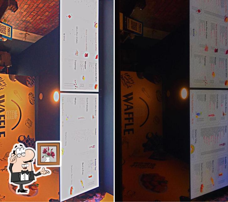 The interior of Waffle Cafe