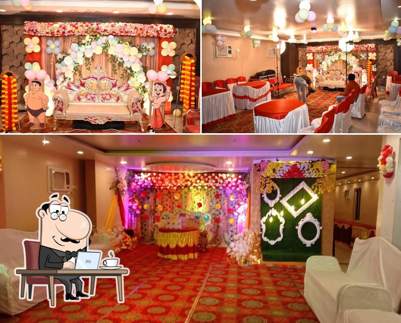 This is the image depicting interior and food at Little Sisters' Banquet.Oh!Biryani