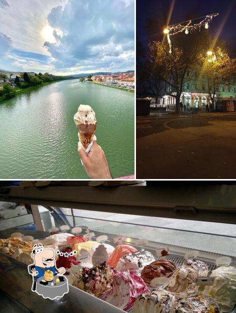 Dai un’occhiata alla immagine che presenta la cibo e esterno di Sladolednica Pikapolonica