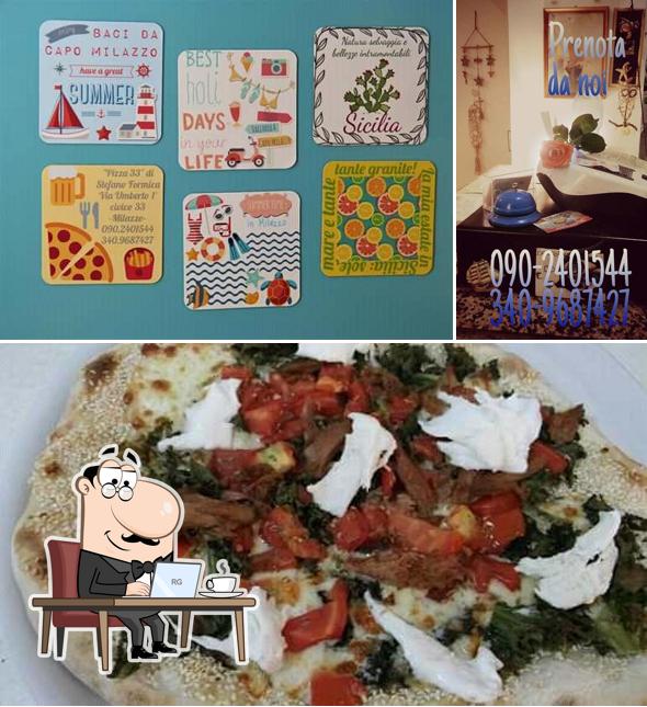Gli interni di Pizza 33