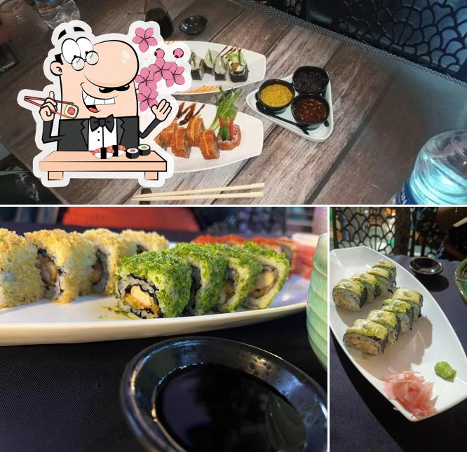 Sushi rolls are available at ASIAN BISTRO STEAM AND MORE