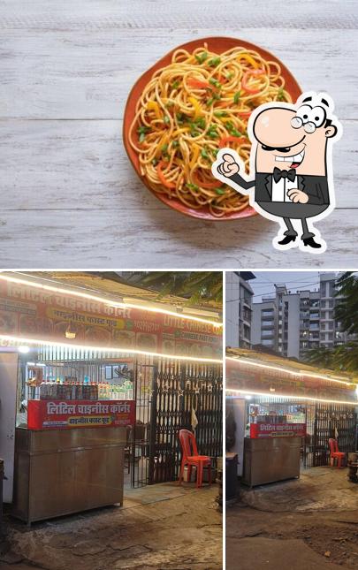 Take a look at the photo depicting interior and food at Little China Restaurant