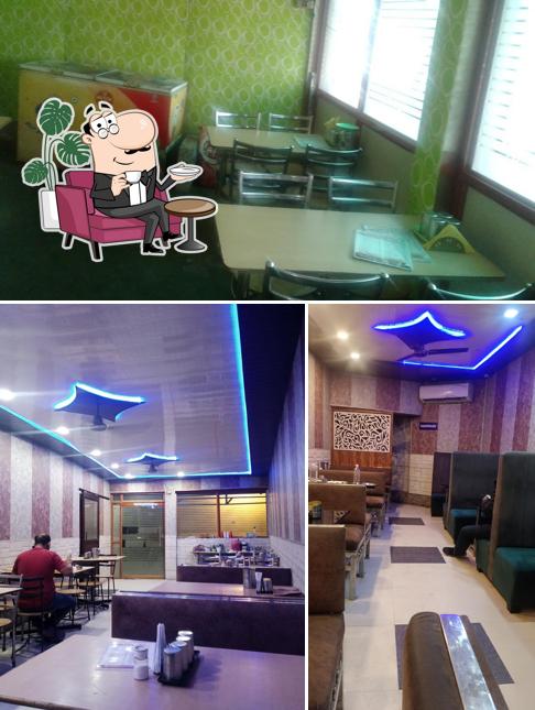 The interior of Ashirwad Veg Family Restaurant