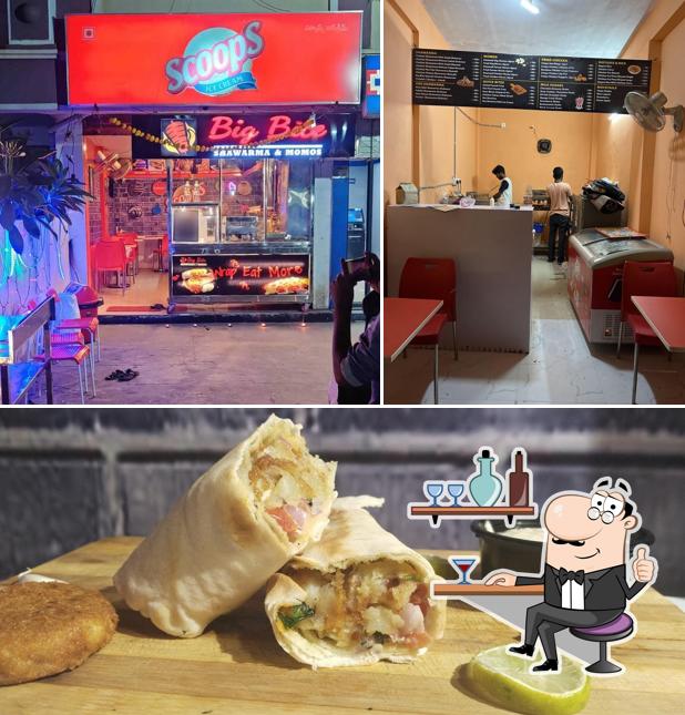 The photo of interior and food at The Big Bite Shawarma