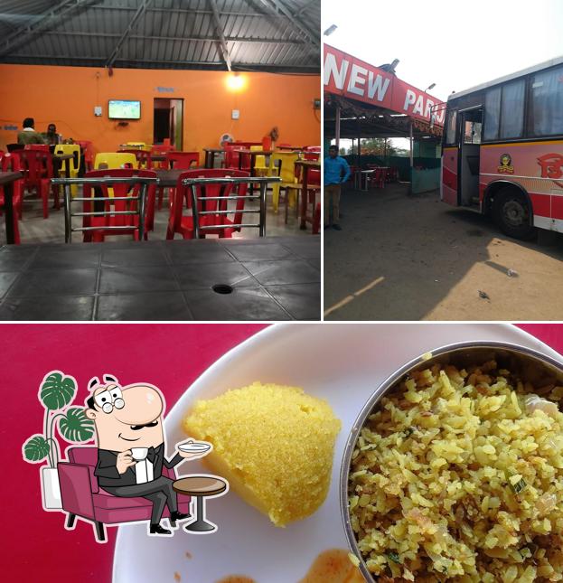 The photo of interior and food at Trupti Garden & Family Restaurant