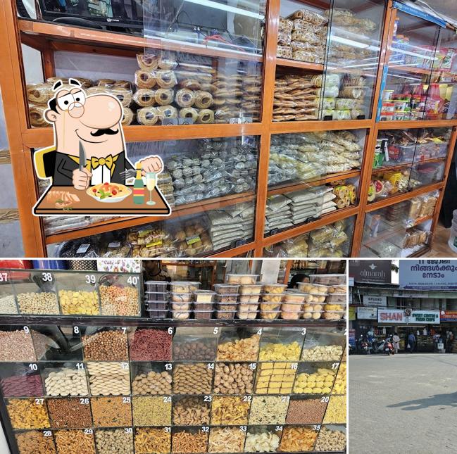 Check out the picture showing food and exterior at Shan Bakery and Sweets