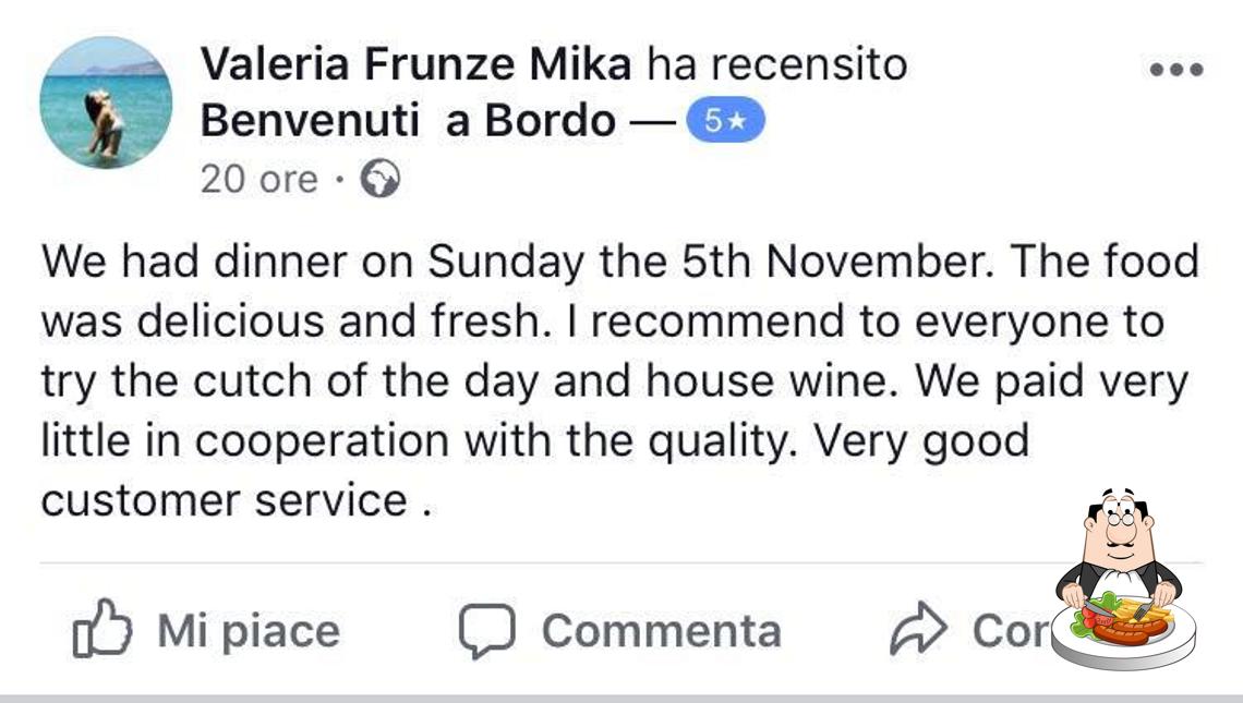 Cibo al Benvenuti a Bordo