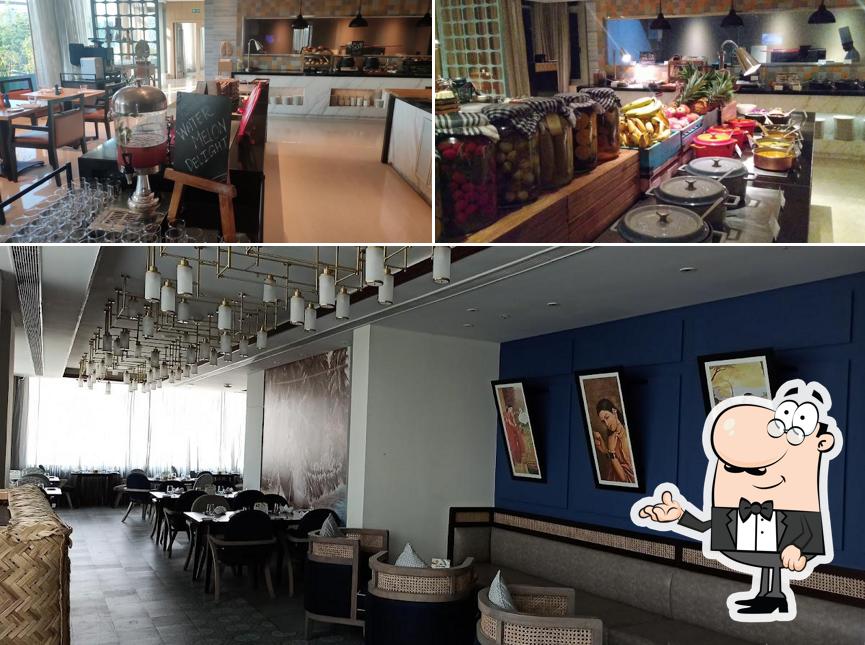 Take a seat at one of the tables at The Eatery
