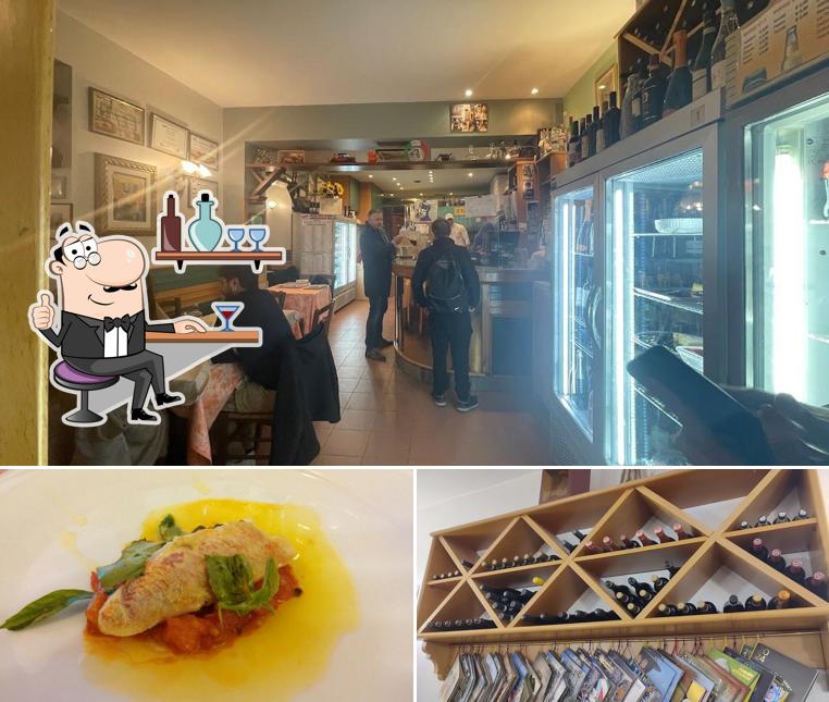 La interni e cibo del ristorante