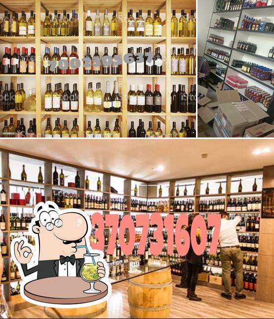 Among various things one can find drink and interior at Wine Shop