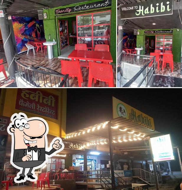 The interior of Habibi Non veg & Veg family restaurant