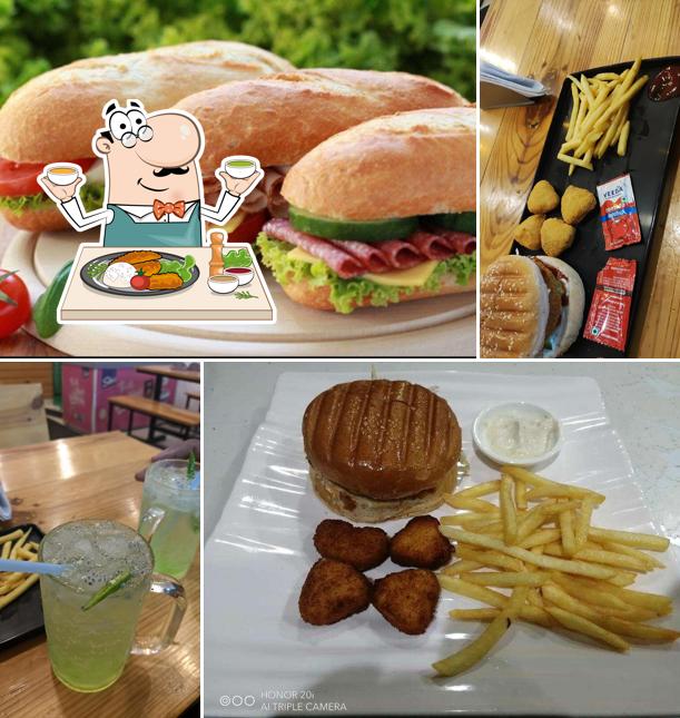 Meals at the burger shop