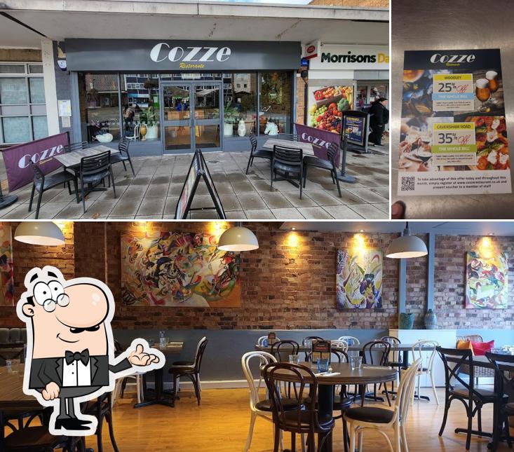 Check out the picture displaying interior and beer at Cozze