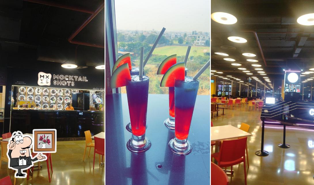 Take a seat at one of the tables at Mocktail Shots